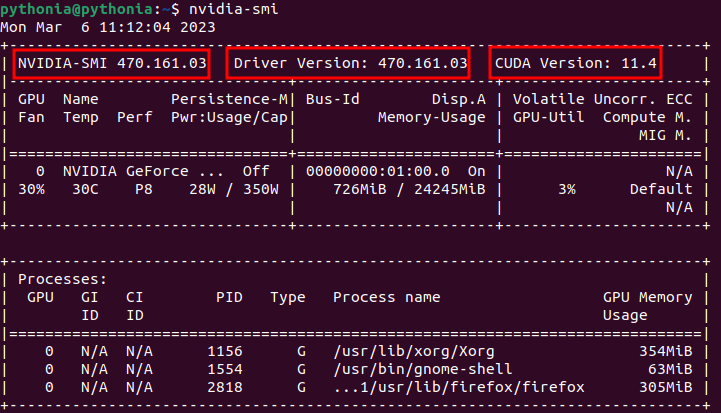 nvidia-smi installation cuda ubuntu 22.04 pythonia