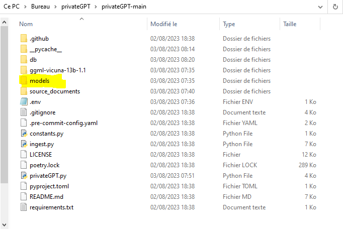 PrivateGPT pythoniaformation installation