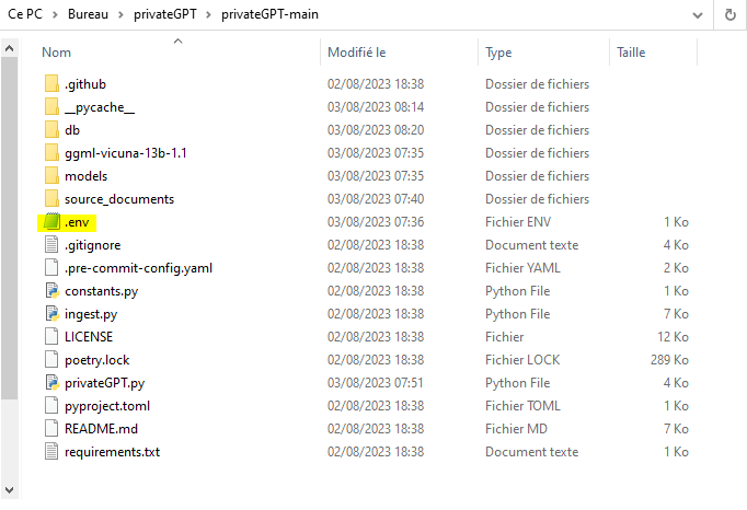 PrivateGPT pythoniaformation installation