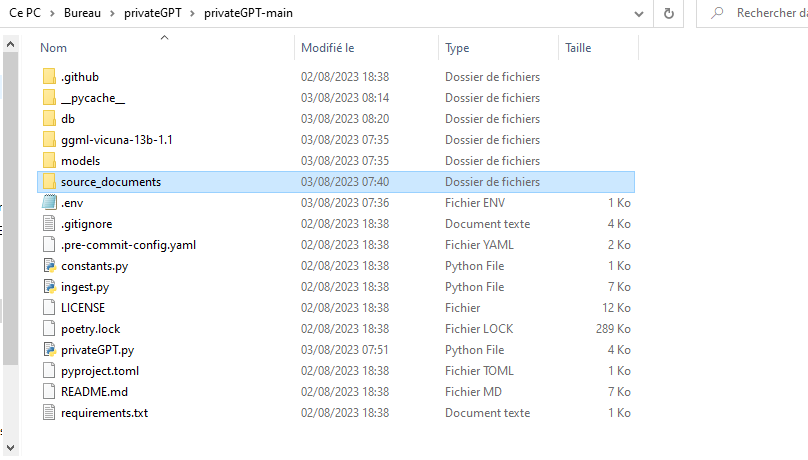 PrivateGPT pythoniaformation installation