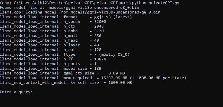 PrivateGPT pythoniaformation installation